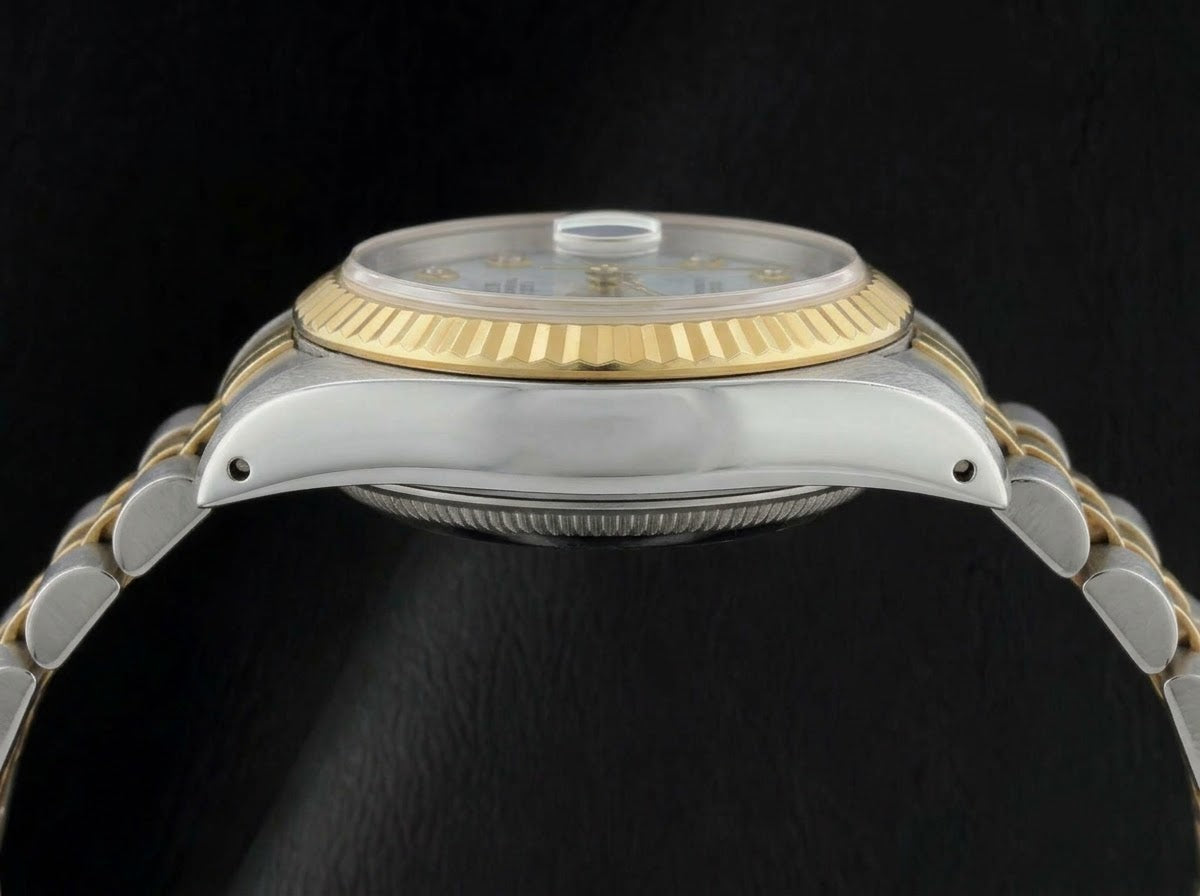 Rolex Datejust 26mm 69173 Orologio Bicolore Quadrante con Diamanti in Madreperla Blu