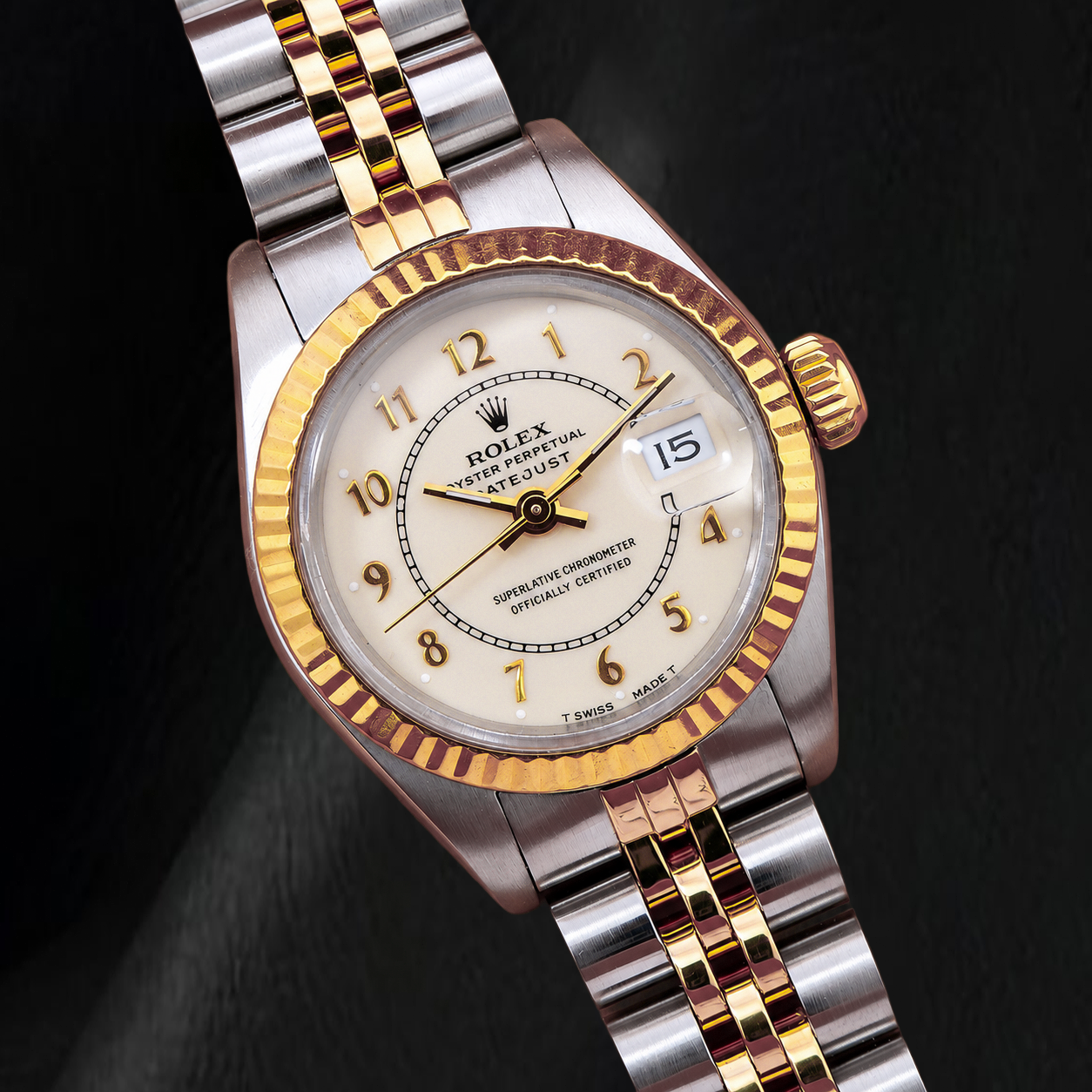 Orologio Rolex Datejust 26 mm 69173 bicolore con quadrante Jubilee bianco e numeri arabi