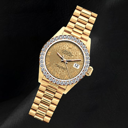 Rolex Datejust 26 mm 69178 Orologio in Oro Giallo 18 carati con Quadrante Jubilee Champagne e Numeri Romani