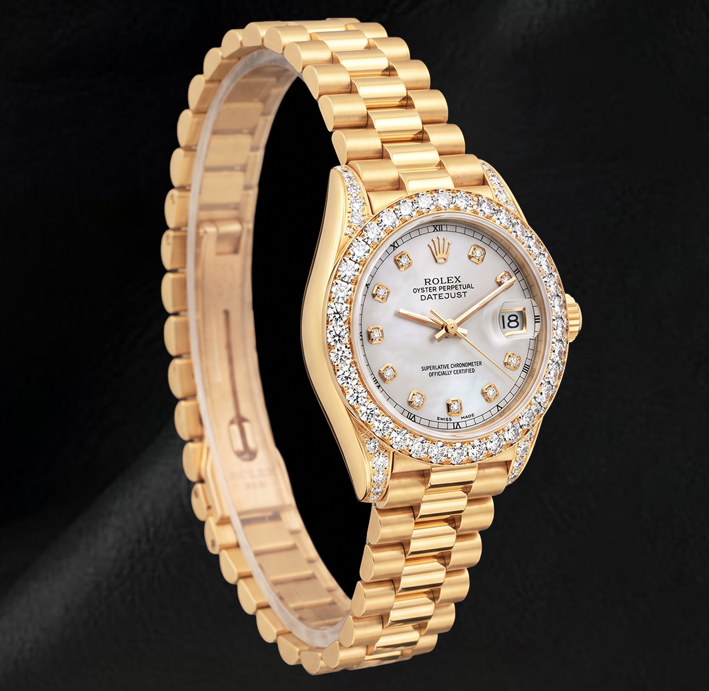Orologio Rolex Datejust 26 mm 69178 Quadrante con Diamanti Lunetta con Diamanti Oro Giallo 18 carati