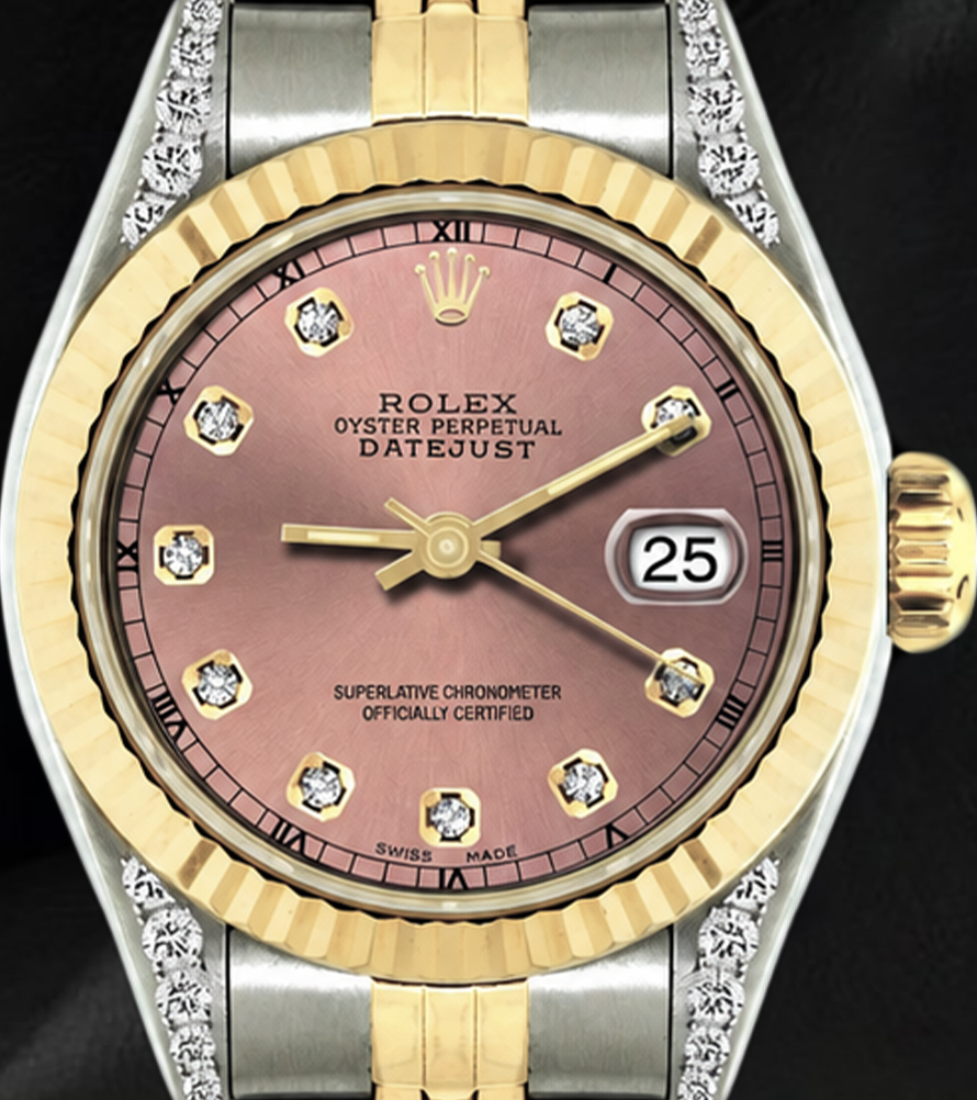 Orologio Rolex Datejust 26 mm 6917 Bicolore Quadrante Salmone con Diamanti