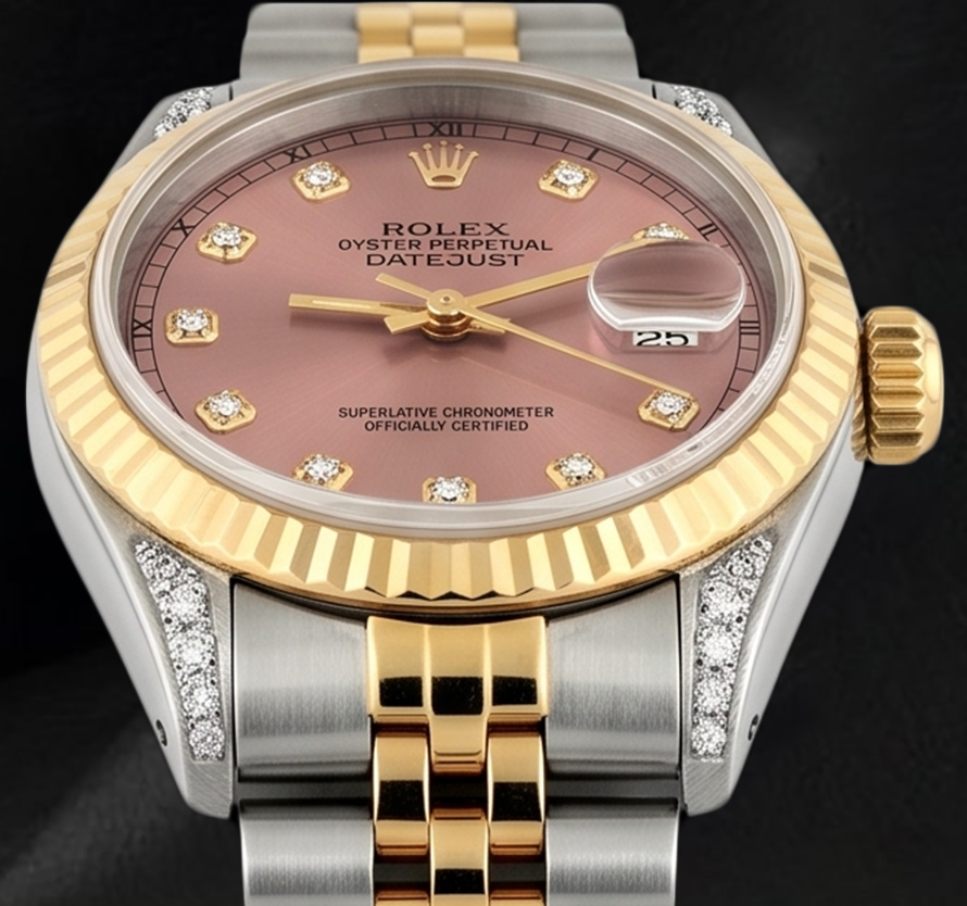 Orologio Rolex Datejust 26 mm 6917 Bicolore Quadrante Salmone con Diamanti