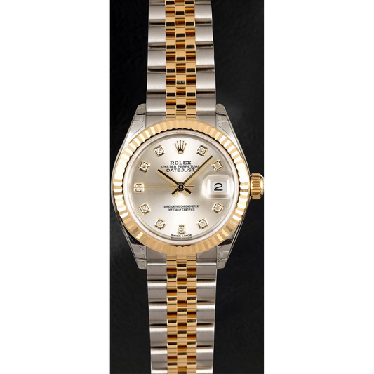 Rolex Datejust 179173 Quadrante con Diamanti Argento 26 mm Orologio Bicolore