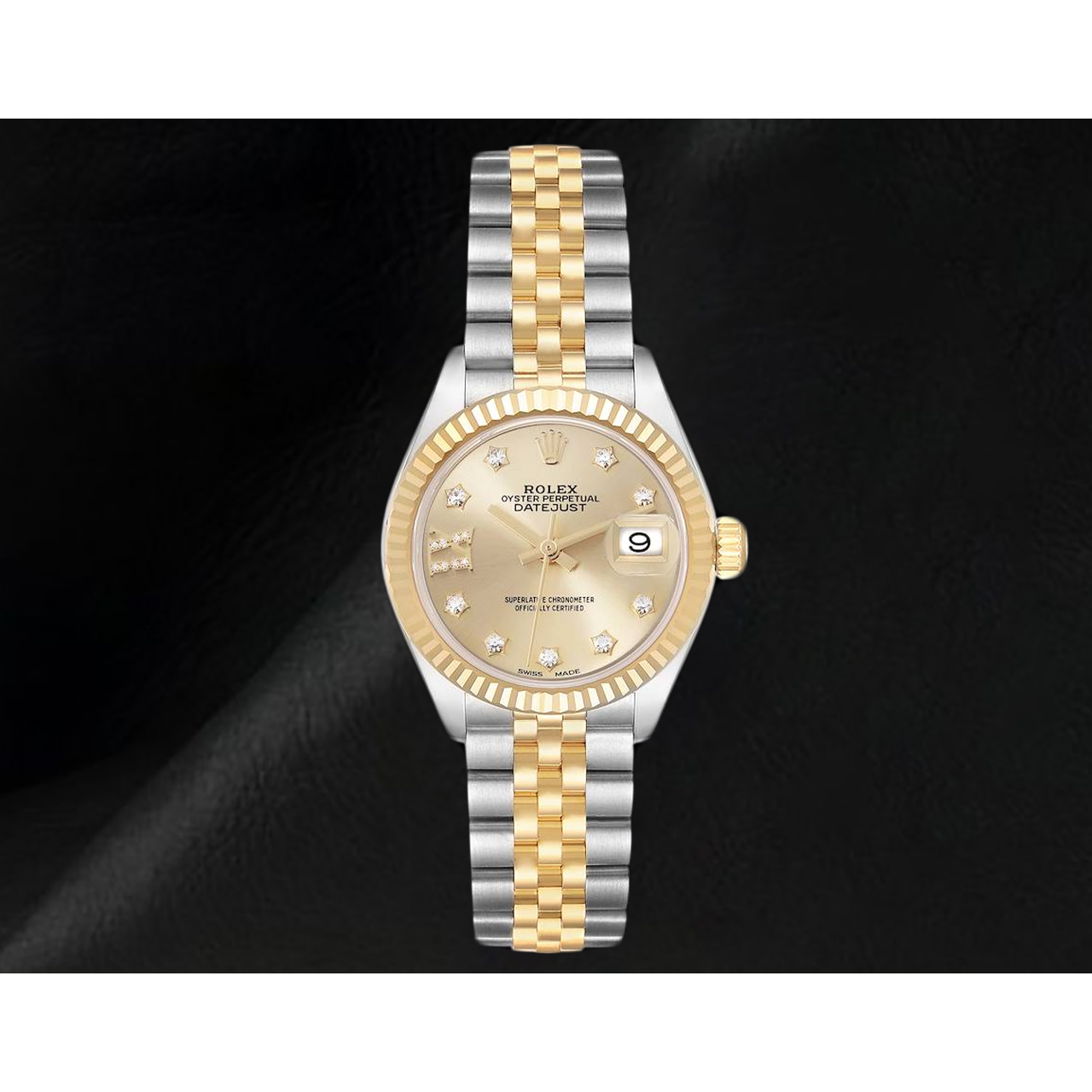 Rolex Datejust 28 mm Quadrante con Diamanti Champagne Orologio da Donna 279173