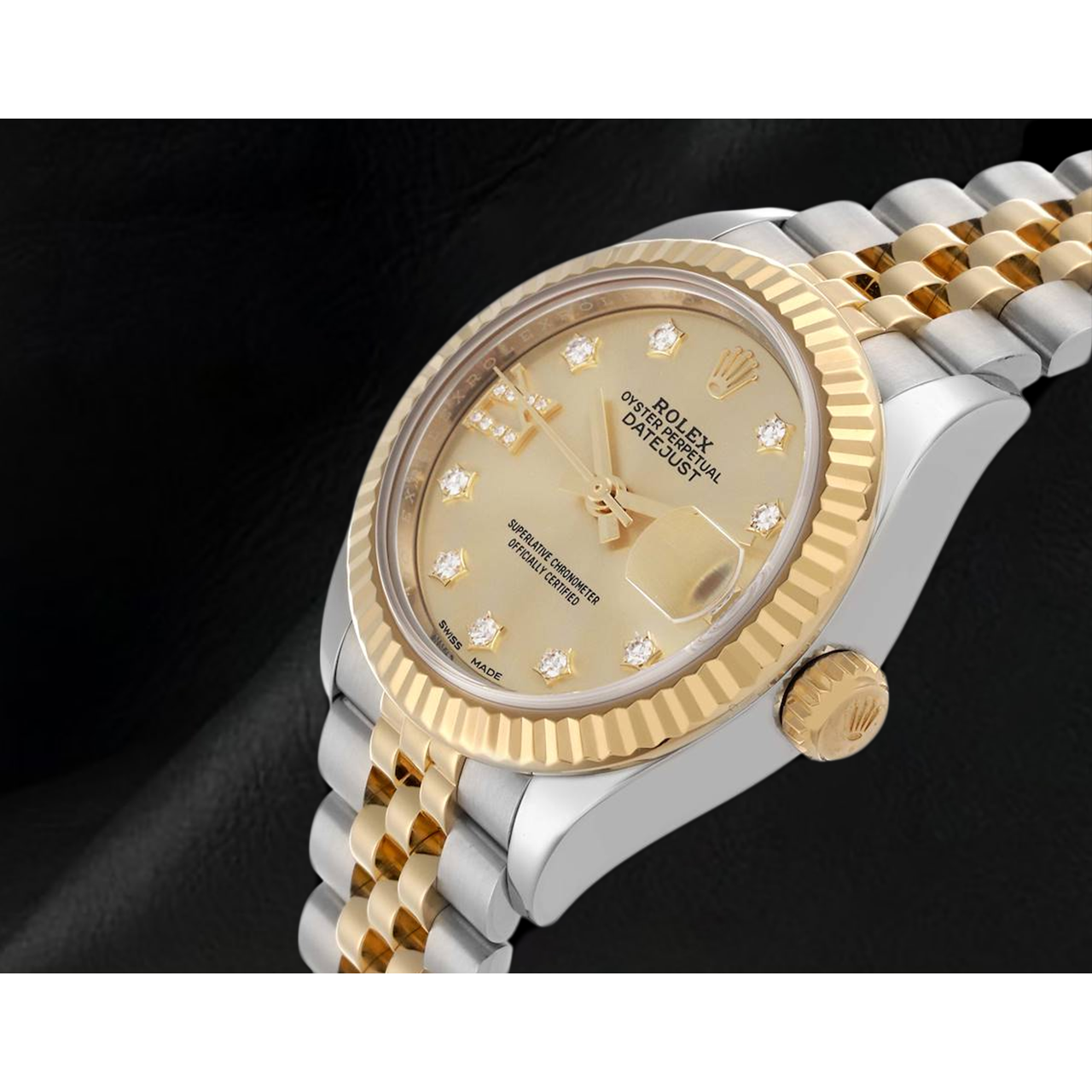 Rolex Datejust 28 mm Quadrante con Diamanti Champagne Orologio da Donna 279173