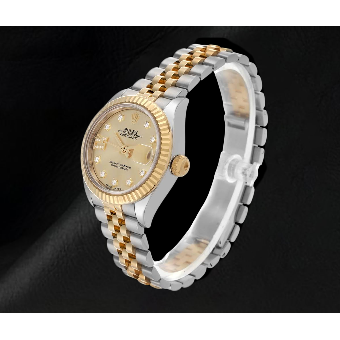 Rolex Datejust 28 mm Quadrante con Diamanti Champagne Orologio da Donna 279173