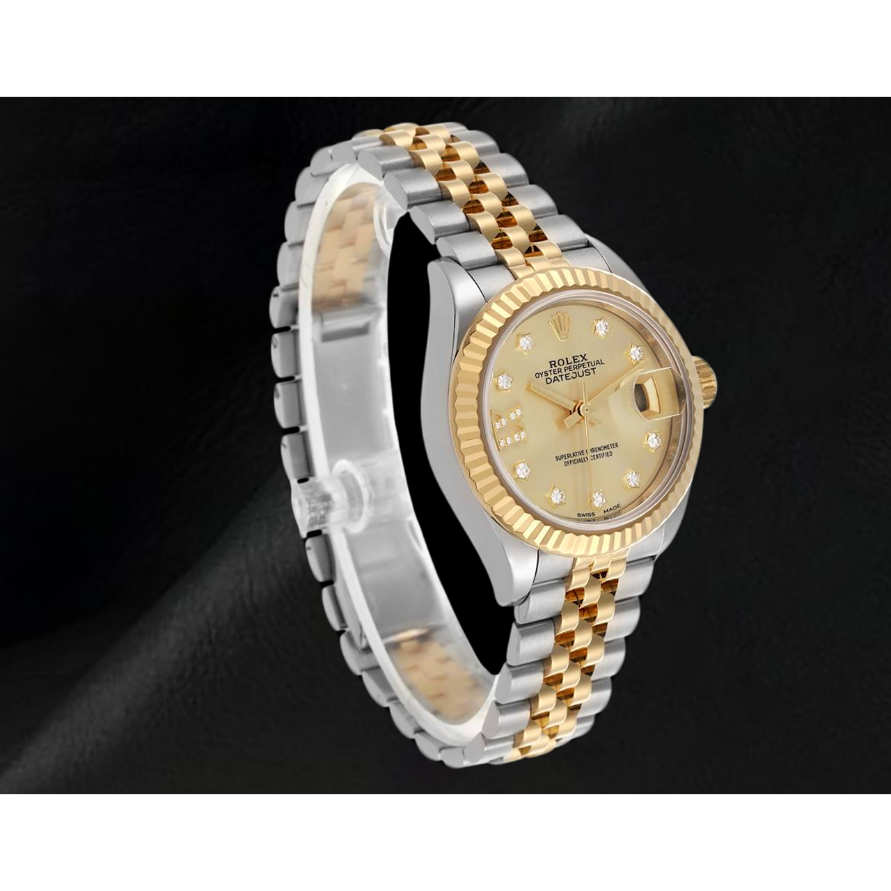 Rolex Datejust 28 mm Quadrante con Diamanti Champagne Orologio da Donna 279173