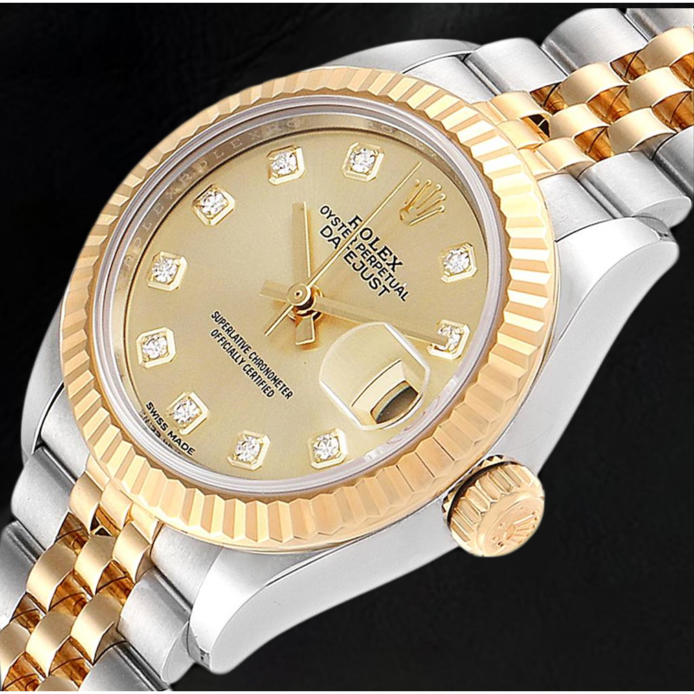 Orologio da Donna Rolex Datejust 28 mm Acciaio Inossidabile e Oro Giallo Diamanti 279173