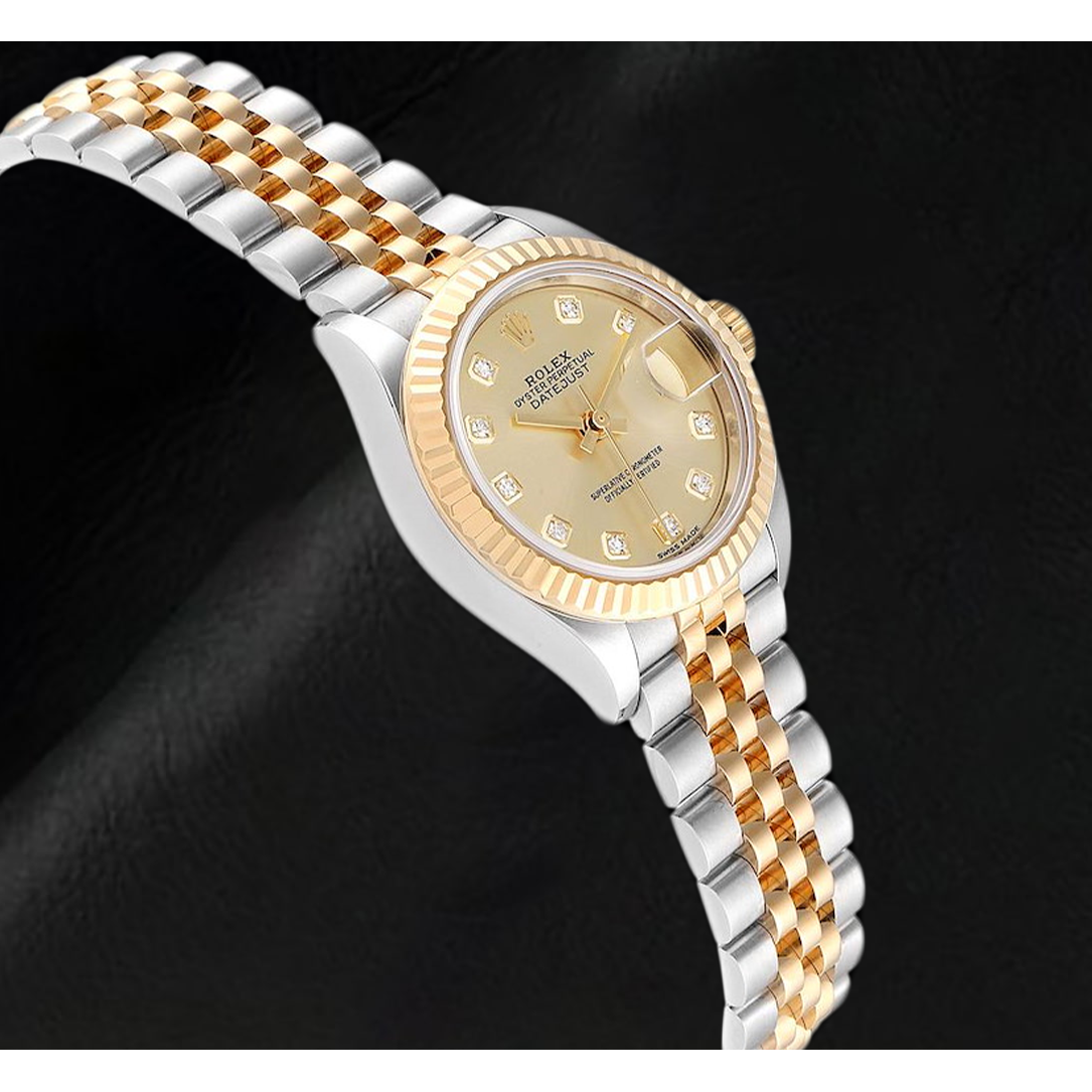 Orologio da Donna Rolex Datejust 28 mm Acciaio Inossidabile e Oro Giallo Diamanti 279173