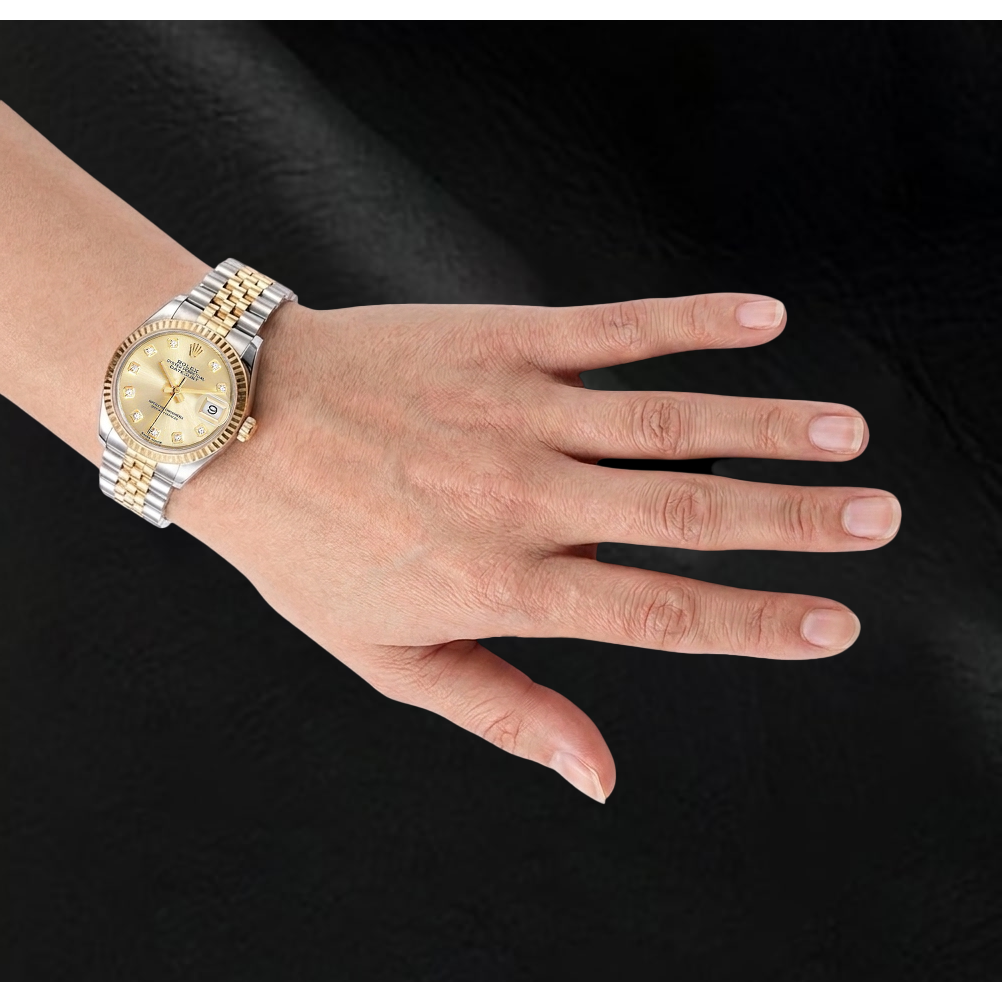 Orologio da Donna Rolex Datejust 28 mm Acciaio Inossidabile e Oro Giallo Diamanti 279173