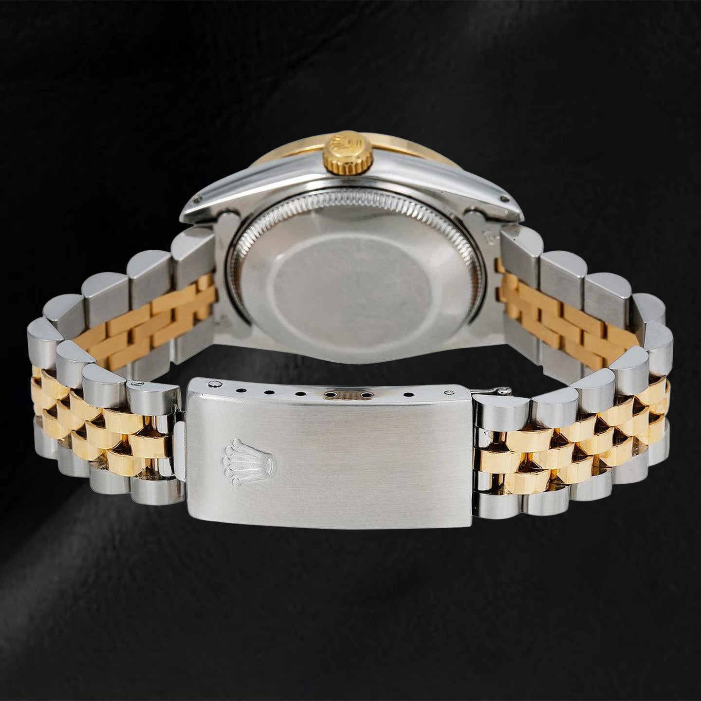 Rolex Datejust 6824 31 mm Quadrante con Diamanti in Madreperla Nera e Numeri Romani Bracciale Jubilee Bicolore