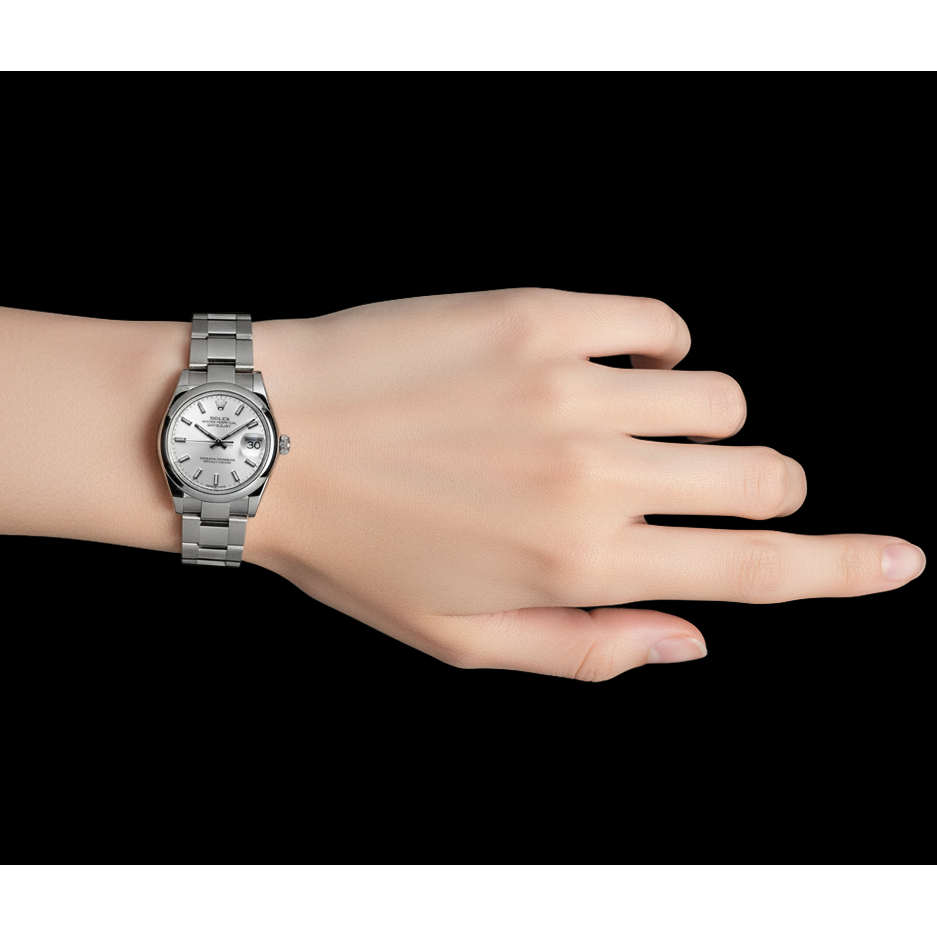 Rolex Datejust 31 mm orologio da donna in acciaio inossidabile con quadrante luminoso argento P4