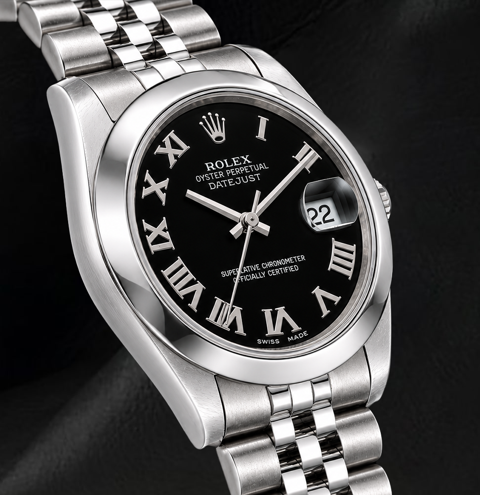 Rolex Datejust 31 mm 178240 Orologio in Acciaio Inossidabile con Quadrante Nero con Numeri Romani