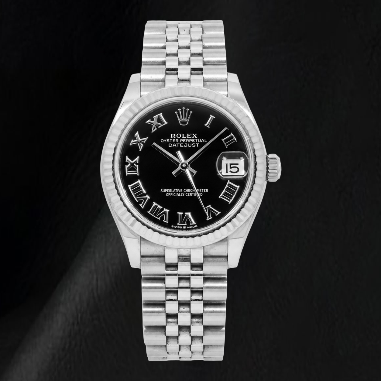 Rolex Datejust 31mm 278274 Orologio in Acciaio Inossidabile con Quadrante Nero con Numeri Romani
