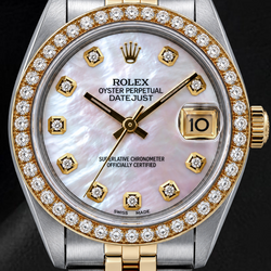 Rolex Datejust 31 mm 68273 Orologio Bicolore Quadrante con Diamanti in Madreperla Rosa