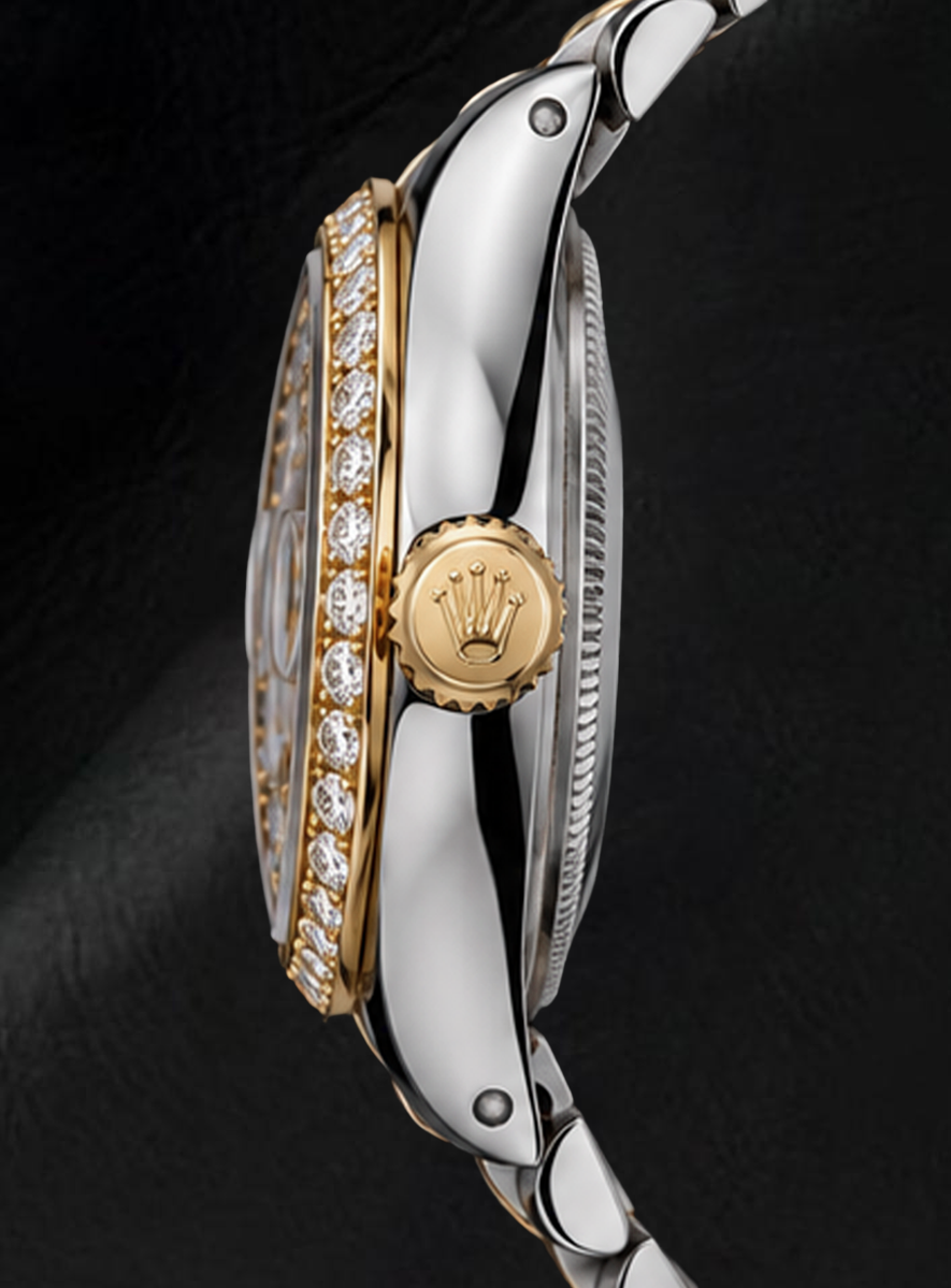 Rolex Datejust 31 mm 68273 Orologio Bicolore Quadrante con Diamanti in Madreperla Rosa