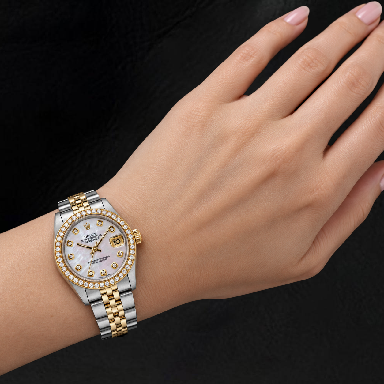 Rolex Datejust 31 mm 68273 Orologio Bicolore Quadrante con Diamanti in Madreperla Rosa
