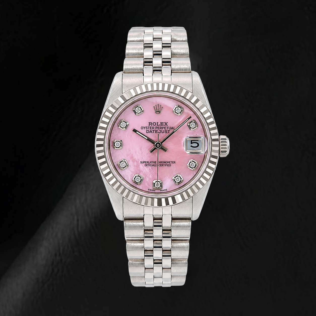 Rolex Datejust 31 mm Madreperla Rosa Quadrante con Diamanti Acciaio Inossidabile