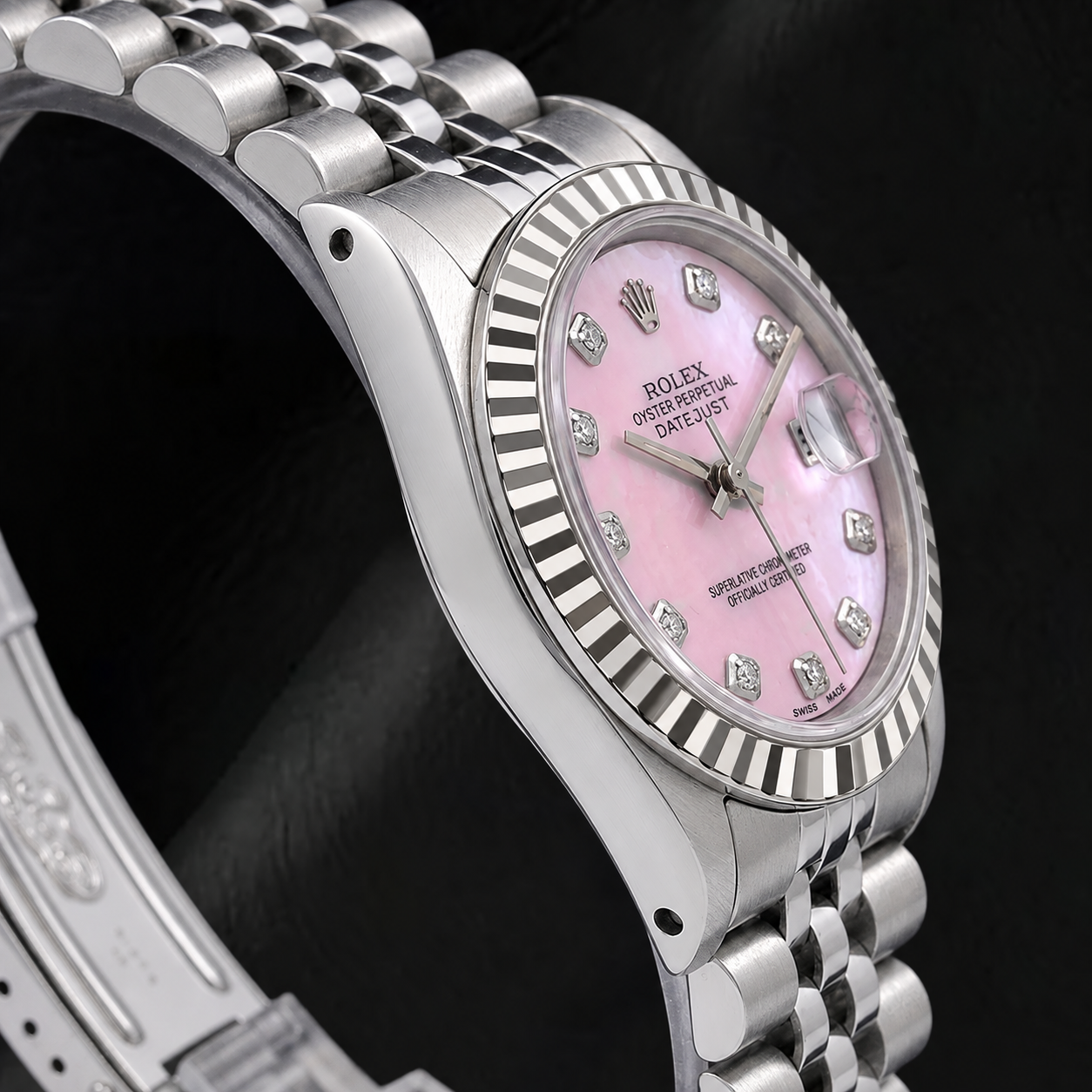 Rolex Datejust 31 mm Madreperla Rosa Quadrante con Diamanti Acciaio Inossidabile