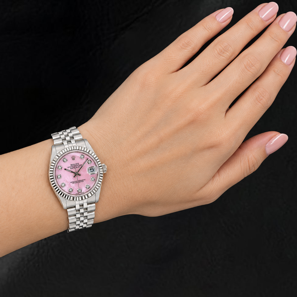 Rolex Datejust 31 mm Madreperla Rosa Quadrante con Diamanti Acciaio Inossidabile