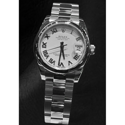 Rolex Datejust 31mm quadrante bianco con numeri romani orologio da donna in acciaio