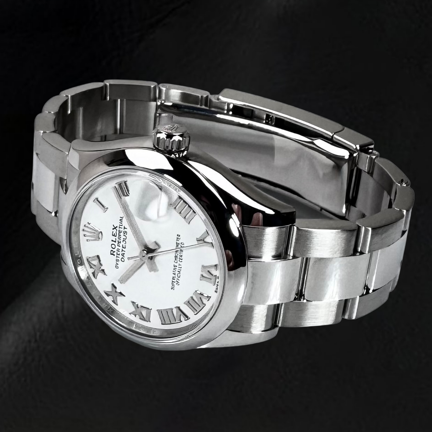 Rolex Datejust 31mm quadrante bianco con numeri romani orologio da donna in acciaio