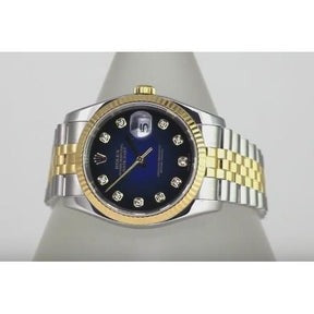 Rolex Datejust 36 mm orologio da uomo quadrante con diamanti lunetta 

