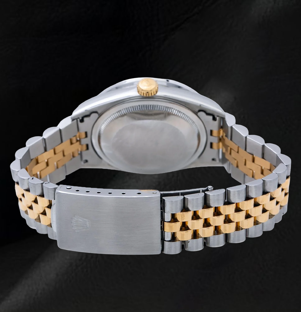 Rolex Datejust 36 mm 16013 Orologio Bicolore con Quadrante Pavé di Diamanti e Indici Arcobaleno