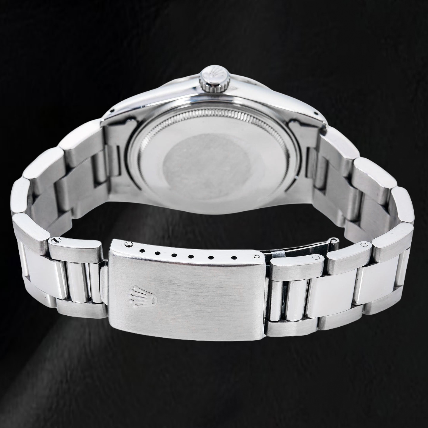 Orologio Rolex Datejust 36 mm Quadrante Nero con Indici a Bastone Bracciale Oyster in Acciaio Inossidabile