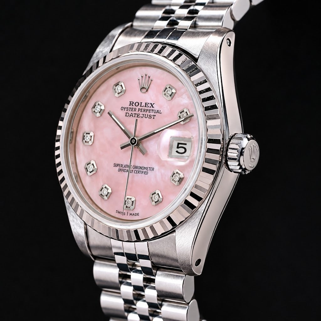 Rolex Datejust 36 mm Quadrante con Diamanti in Madreperla Rosa Acciaio Inossidabile