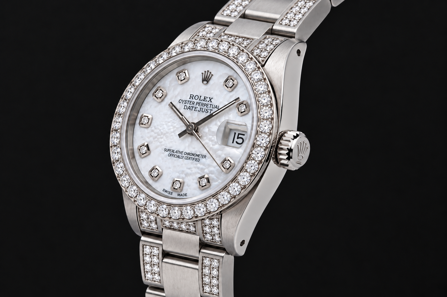 Rolex Datejust 68240 31 mm Orologio in Acciaio Inossidabile con Quadrante con Diamanti in Madreperla Bianca