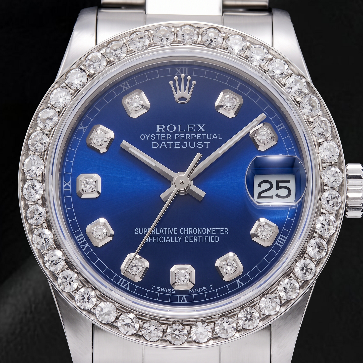 Rolex Datejust 68240 31 mm Orologio in Acciaio Inossidabile con Quadrante Blu con Diamanti