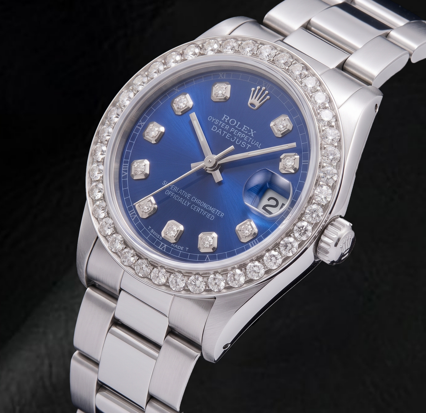 Rolex Datejust 68240 31 mm Orologio in Acciaio Inossidabile con Quadrante Blu con Diamanti