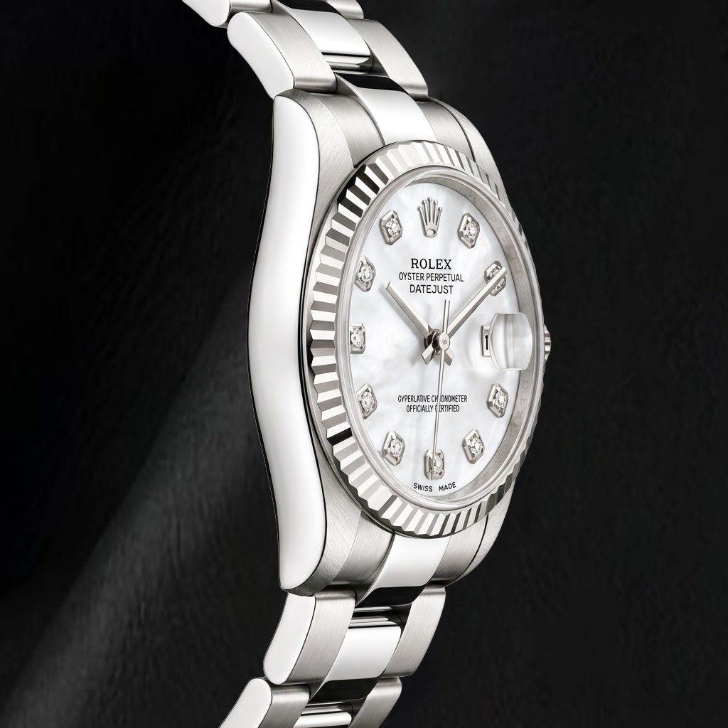 Rolex Datejust 68241 31 mm Orologio in Acciaio Inossidabile con Quadrante con Diamanti in Madreperla Bianca