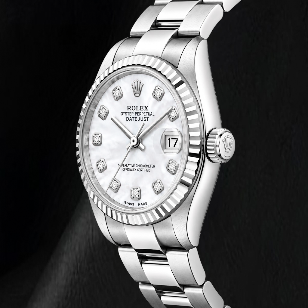 Rolex Datejust 68241 31 mm Orologio in Acciaio Inossidabile con Quadrante con Diamanti in Madreperla Bianca