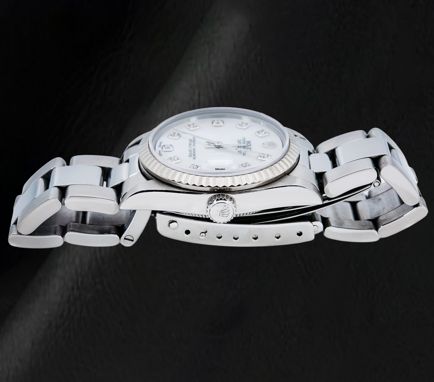 Rolex Datejust 68241 31 mm Orologio in Acciaio Inossidabile con Quadrante con Diamanti in Madreperla Bianca