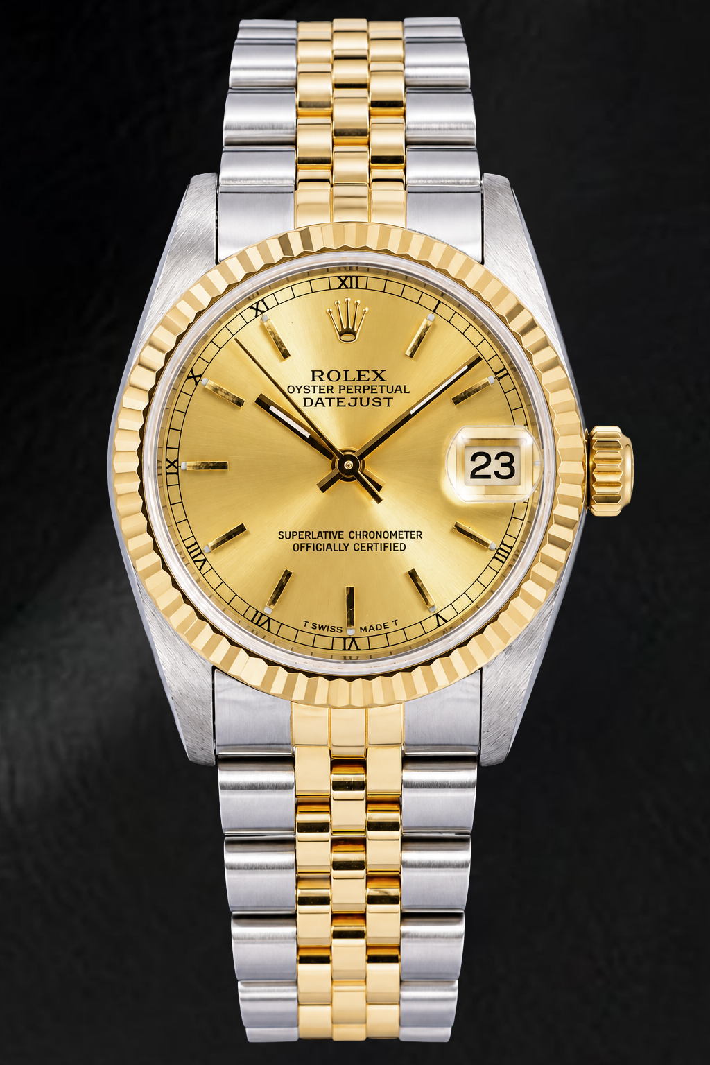 Rolex Datejust 6824 Orologio 31 mm Bicolore Quadrante Champagne con Indici a Bastone