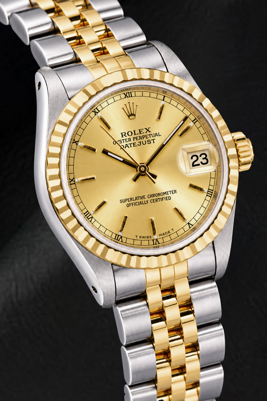 Rolex Datejust 6824 Orologio 31 mm Bicolore Quadrante Champagne con Indici a Bastone
