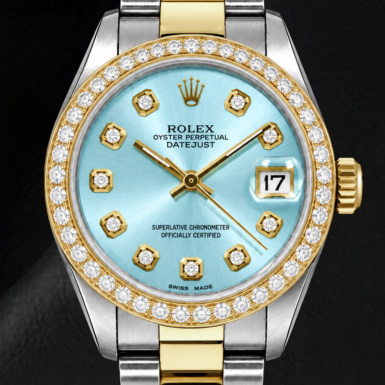 Rolex Datejust 6824 31 mm Orologio Bicolore Quadrante Blu Ghiaccio con Diamanti