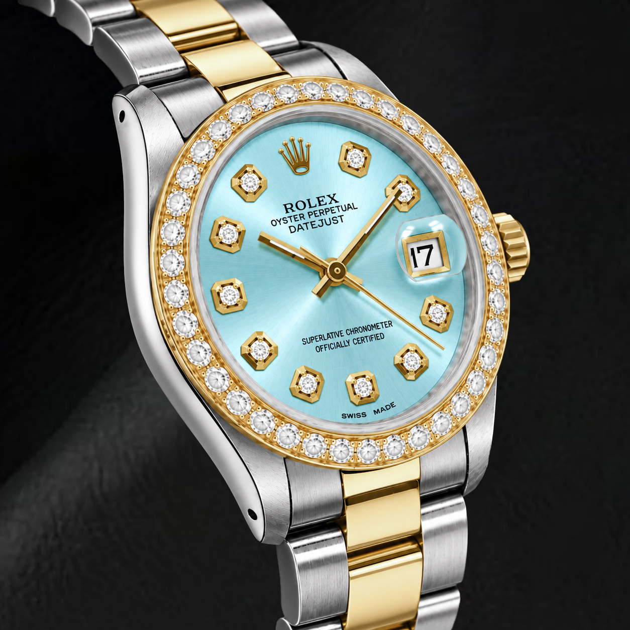 Rolex Datejust 6824 31 mm Orologio Bicolore Quadrante Blu Ghiaccio con Diamanti