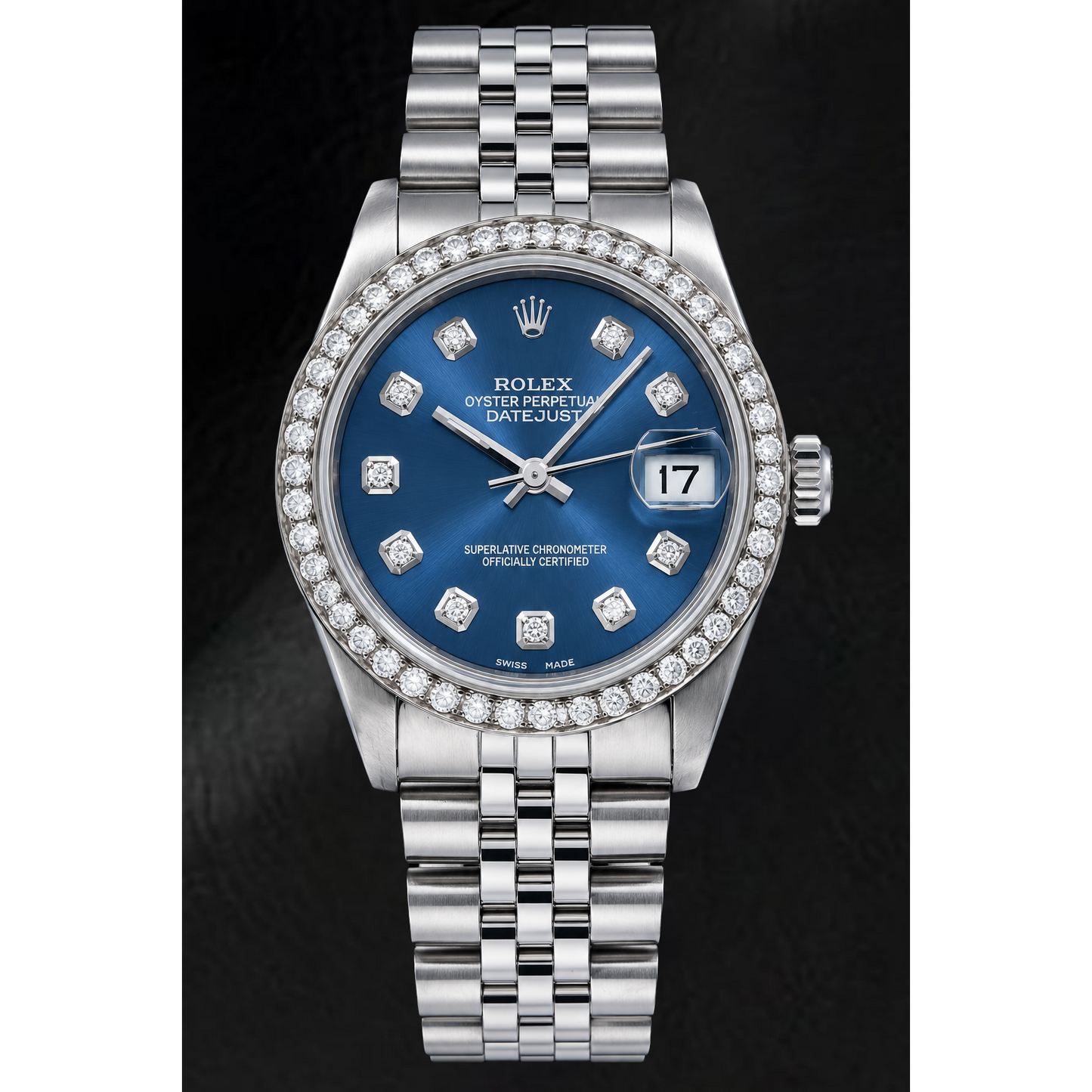 Rolex Datejust 68274 31mm Orologio in Acciaio Inossidabile con Quadrante Blu con Diamanti