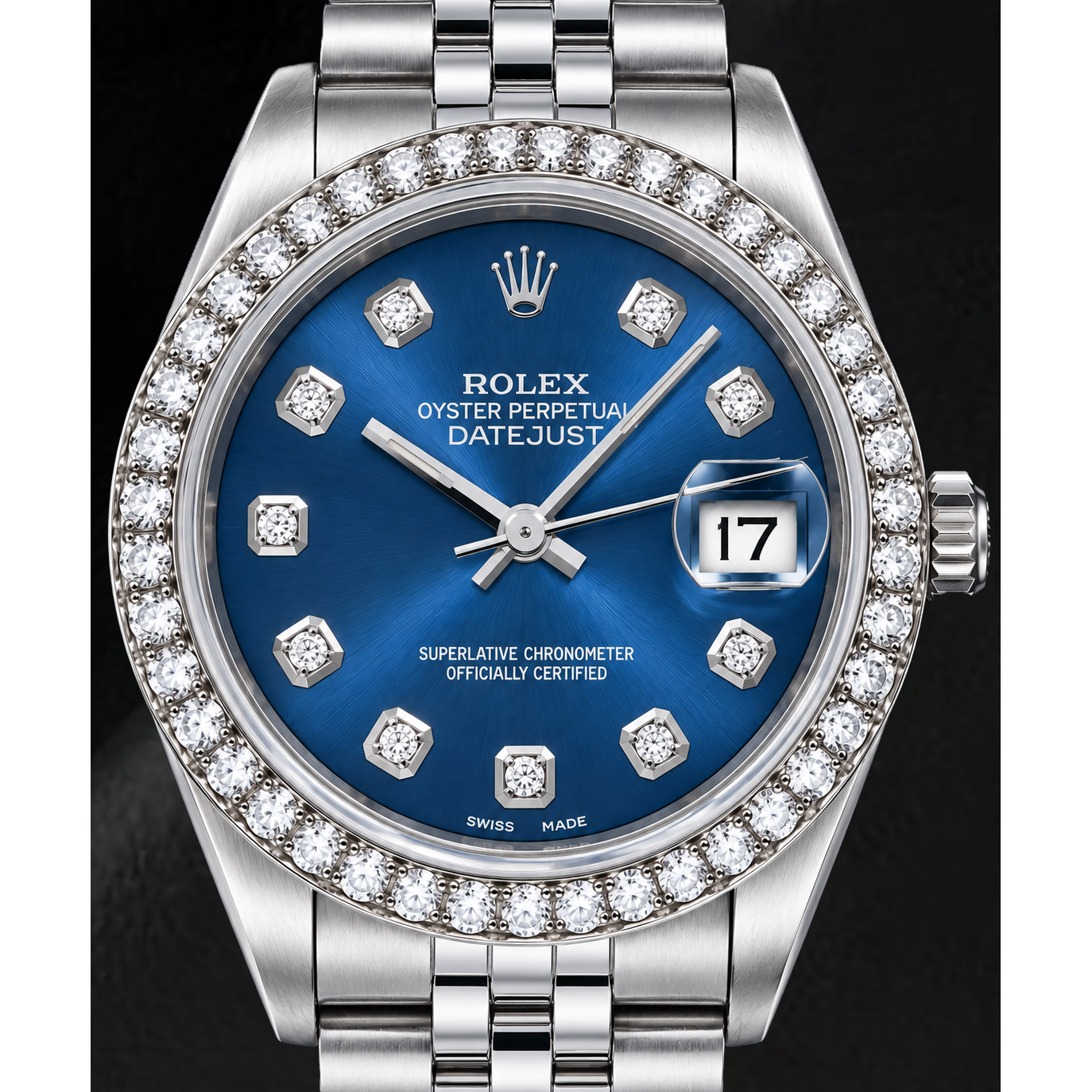 Rolex Datejust 68274 31mm Orologio in Acciaio Inossidabile con Quadrante Blu con Diamanti