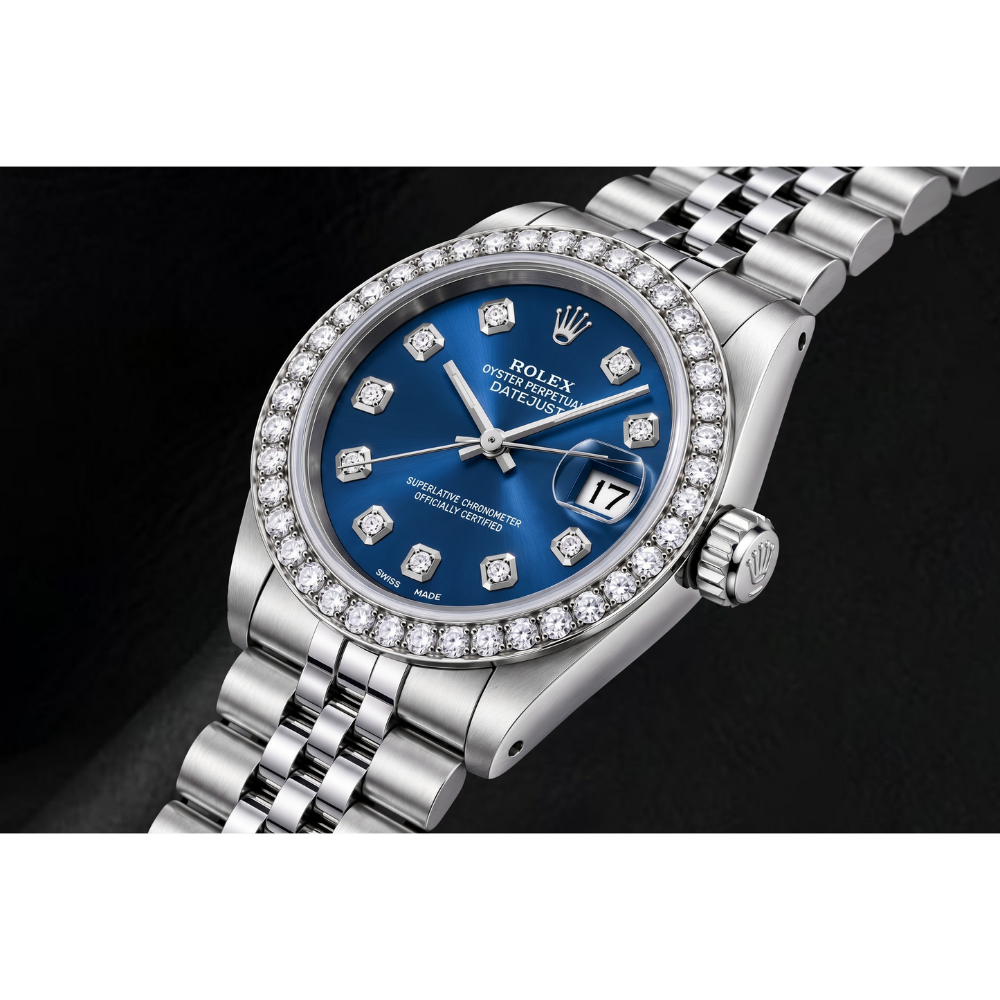 Rolex Datejust 68274 31mm Orologio in Acciaio Inossidabile con Quadrante Blu con Diamanti