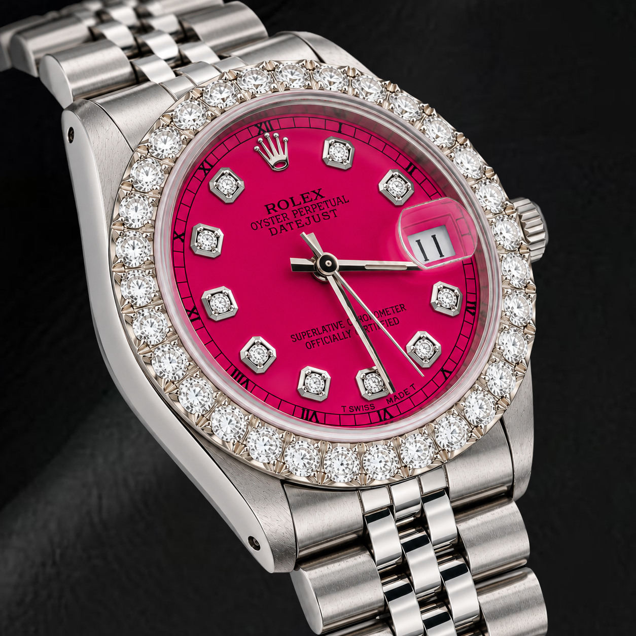 Rolex Datejust 68274 31mm Orologio in Acciaio Inossidabile con Quadrante Rosa con Diamanti