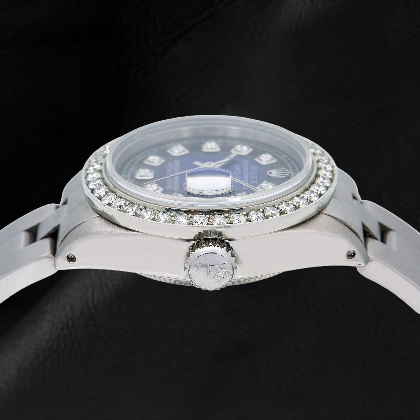 Orologio Rolex Datejust 69160 26 mm Quadrante Blu con Diamanti Acciaio Inossidabile Bracciale Oyster
