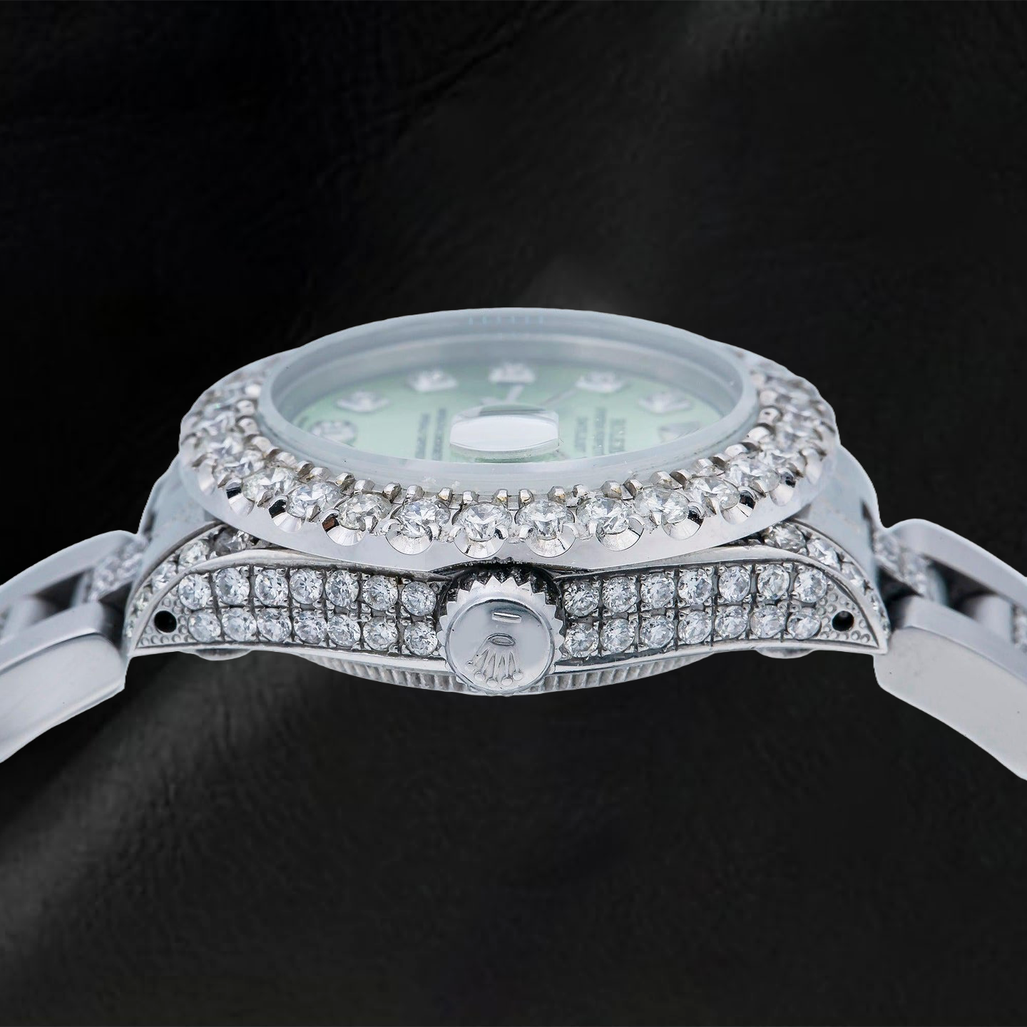 Orologio Rolex Datejust 69160 26 mm Quadrante Verde con Diamanti Acciaio Inossidabile Bracciale Oyster con Semi-Diamanti