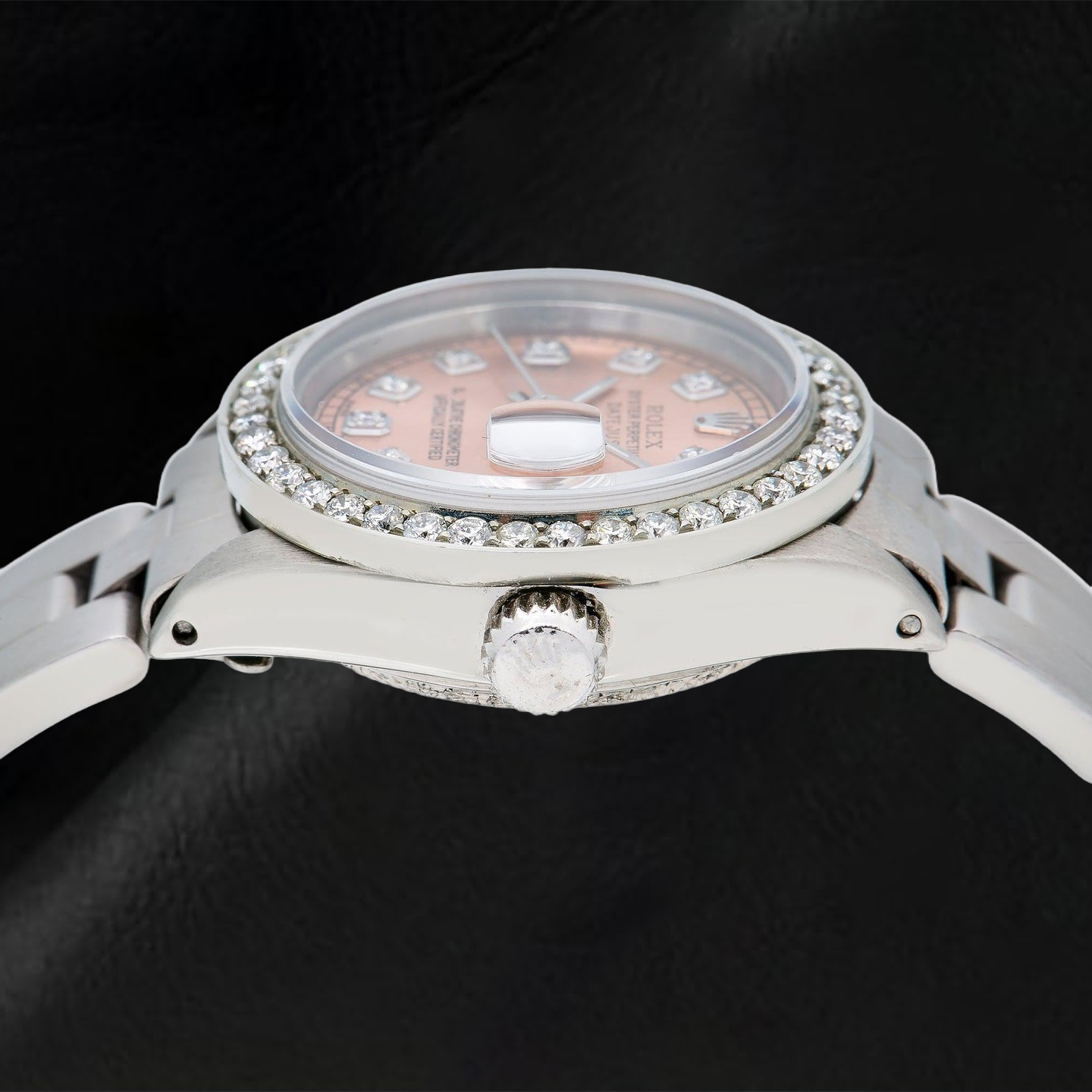 Orologio Rolex Datejust 69160 26 mm Quadrante Salmone con Diamanti Acciaio Inossidabile Bracciale Oyster
