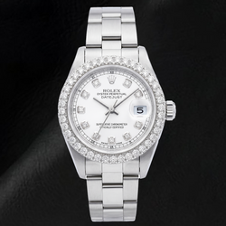 Rolex Datejust 69160 26mm Orologio in Acciaio Inossidabile con Quadrante con Diamanti in Madreperla Bianca