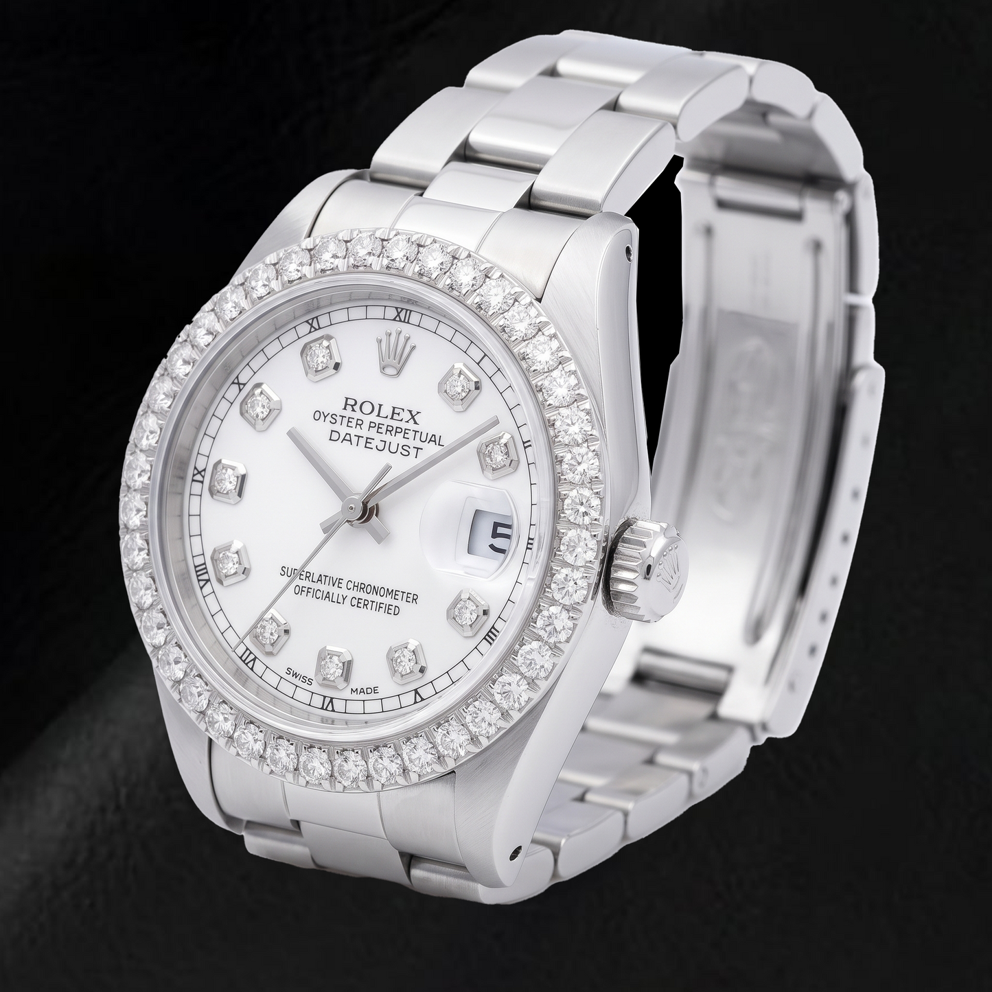 Rolex Datejust 69160 26mm Orologio in Acciaio Inossidabile con Quadrante con Diamanti in Madreperla Bianca