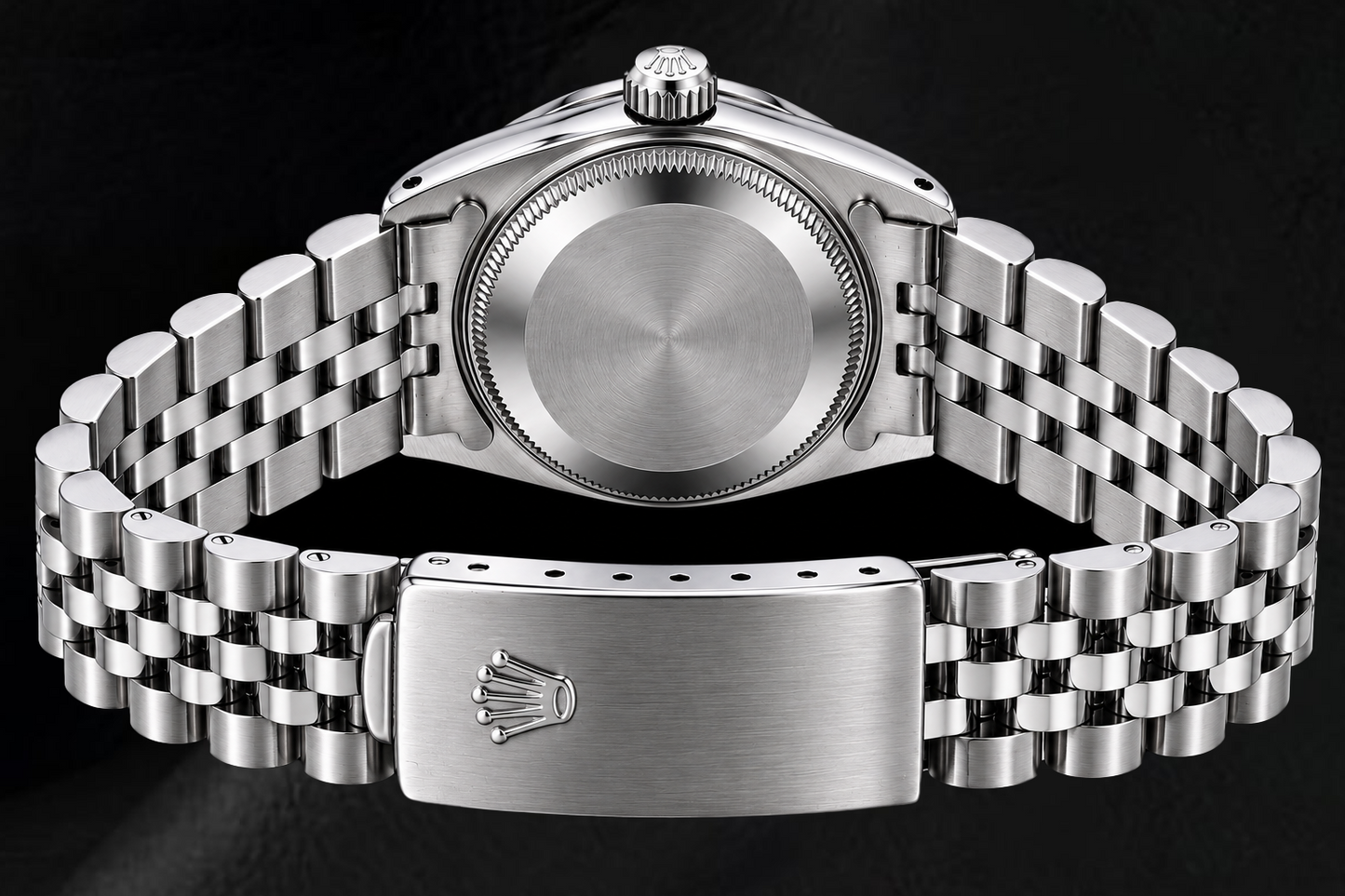 Orologio Rolex Datejust 6916 26 mm in Acciaio Inossidabile con Quadrante Nero con Diamanti a Filo